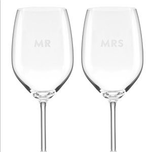 Kate Spade Mr & Mrs Wine Glasses